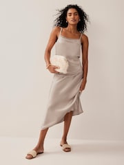 Mint Velvet Natural Satin Layered Cami Top - Image 1 of 7