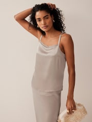 Mint Velvet Natural Satin Layered Cami Top - Image 2 of 7