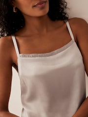 Mint Velvet Natural Satin Layered Cami Top - Image 3 of 7