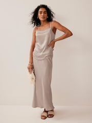 Mint Velvet Natural Satin Layered Cami Top - Image 4 of 7