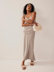 Mint Velvet Natural Satin Layered Cami Top - Image 5 of 7