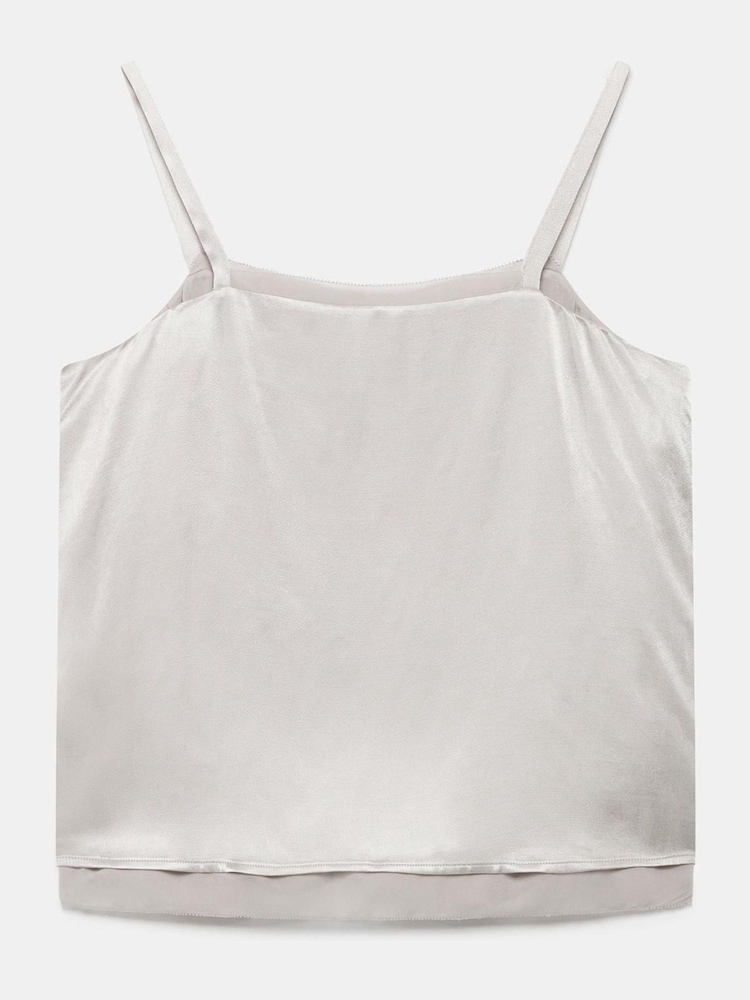 Mint Velvet Natural Satin Layered Cami Top - Image 7 of 7