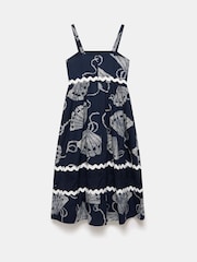 Mint Velvet Blue Shell Print 100% Cotton Maxi Dress - Image 8 of 9