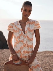 Mint Velvet Natural Floral Print Mini Dress - Image 2 of 7