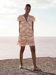 Mint Velvet Natural Floral Print Mini Dress - Image 4 of 7
