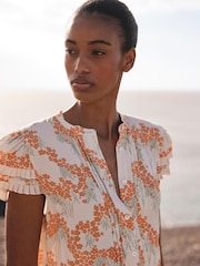 Mint Velvet Natural Floral Print Mini Dress - Image 5 of 7
