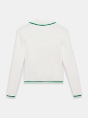 Mint Velvet White Ribbed 100% Cotton Cardigan - Image 8 of 8