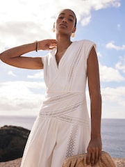 Mint Velvet White 100% Cotton Midi Dress - Image 3 of 7