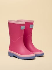 Joules Kids' Pink/Blue Colourblock Wellies - Image 1 of 6