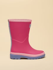 Joules Kids' Pink/Blue Colourblock Wellies - Image 3 of 6