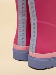 Joules Kids' Pink/Blue Colourblock Wellies - Image 5 of 6