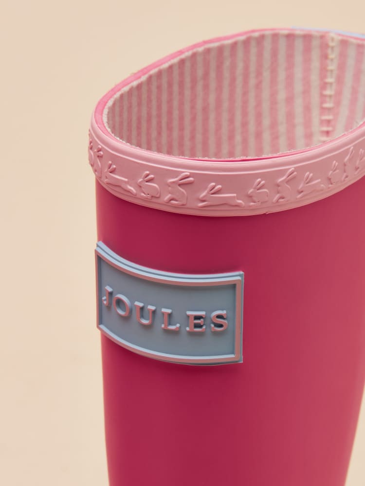 Joules Kids' Pink/Blue Colourblock Wellies - Image 6 of 6