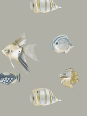 Harlequin Graphite Mustard Kamanu Idyllic A4 Wallpaper Sample - Image 1 of 1