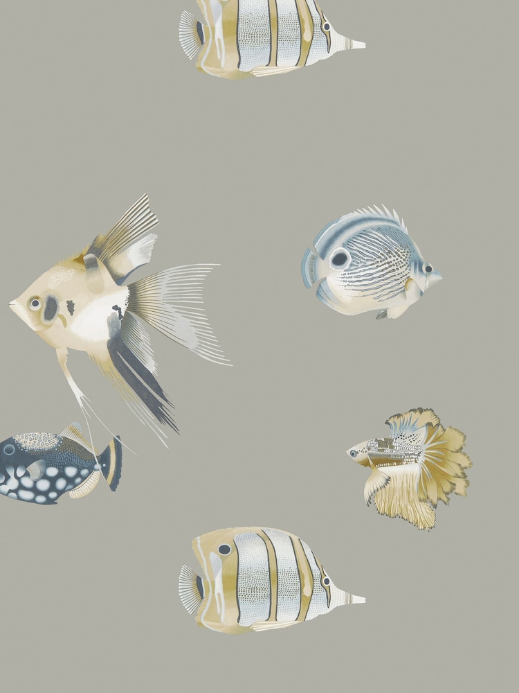 Harlequin Graphite Mustard Kamanu Idyllic A4 Wallpaper Sample - Image 1 of 1