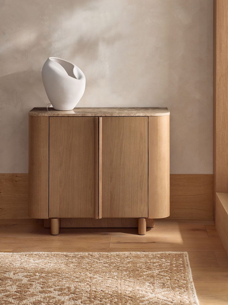 Natural N. Premium Aviano Veneer Marble Small Sideboard - Image 1 of 12