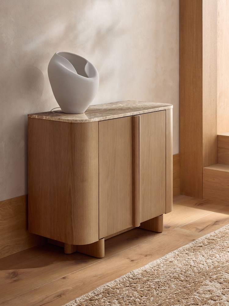 Natural N. Premium Aviano Veneer Marble Small Sideboard - Image 2 of 12