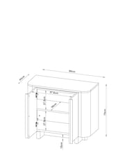Natural N. Premium Aviano Veneer Marble Small Sideboard - Image 5 of 12