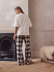 Monochrome Check Flannel Short Sleeve Pyjamas - Image 4 of 10