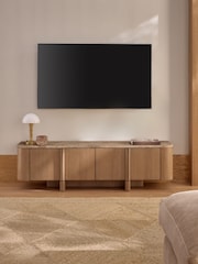 Light Natural N Premium Aviano Oak Veneer Marble Up to 70 inch TV Unit - Image 1 of 14