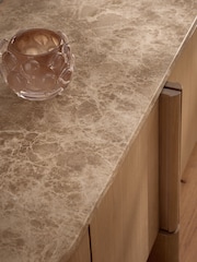 Light Natural N Premium Aviano Oak Veneer Marble Up to 70 inch TV Unit - Image 4 of 14