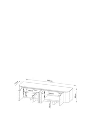 Light Natural N Premium Aviano Oak Veneer Marble Up to 70 inch TV Unit - Image 5 of 14