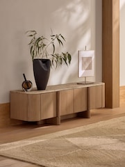 Light Natural N Premium Aviano Oak Veneer Marble Up to 70 inch TV Unit - Image 7 of 14