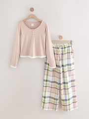 Pink Check Mock Layer Long Sleeve Pyjamas - Image 8 of 10