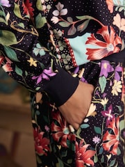 Charcoal Grey Floral Print Cosy Long Sleeve Arctic Fox Pyjamas - Image 4 of 7