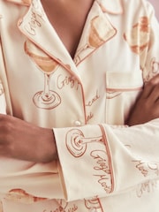 Ecru Gingerbread Jersey Button Through Pyjamas - Image 6 of 9