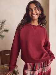 Rot kariert - Pyjama mit Sweatshirt und Flanellhose - Bild 4 von 5