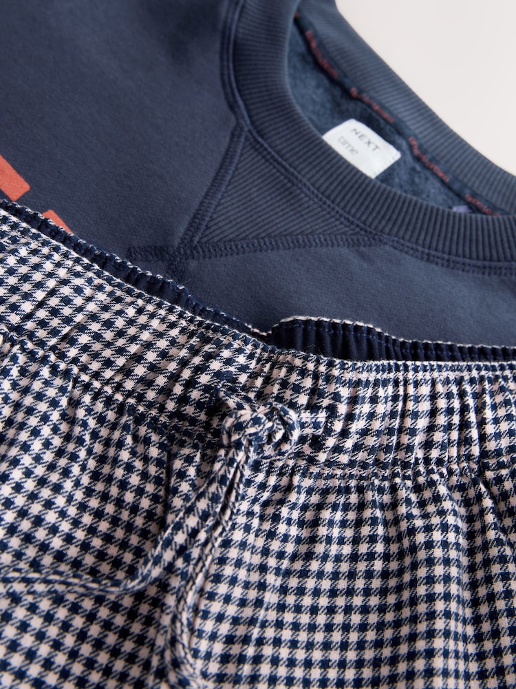 كحلي بتصميم مشهد - بيجامة بتصميم سويت شيرت من قماش فلانيل - صورة 9 من 9 كحلي بتصميم مشهد - بيجامة بتصميم سويت شيرت من قماش فلانيل - صورة 9 من 9