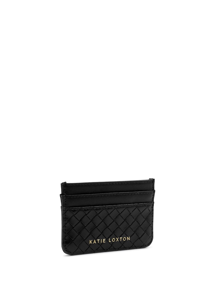Katie Loxton Black Nova Woven Texture Card Holder - Image 3 of 3 Katie Loxton Black Nova Woven Texture Card Holder - Image 3 of 3