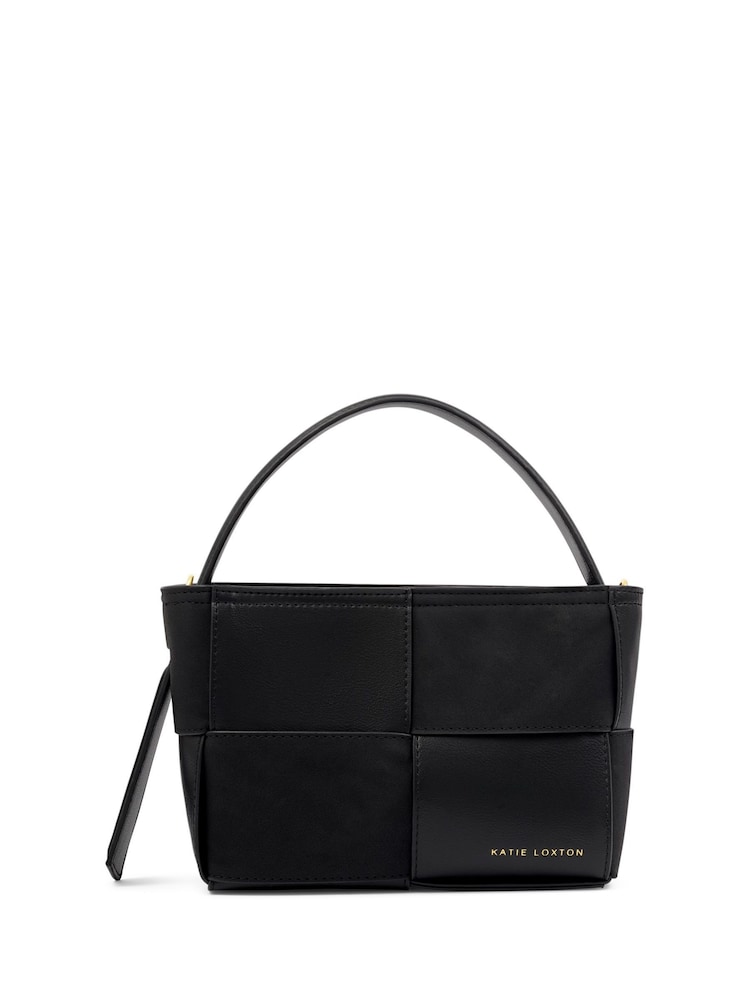 Katie Loxton Black Taya Woven Faux Suede Top Handle Bag - Image 1 of 4