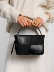 Katie Loxton Black Taya Woven Faux Suede Top Handle Bag - Image 4 of 4