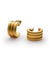 Katie Loxton Gold Tone Waterproof Hanna Huggie Hoop Earrings - Image 1 of 3