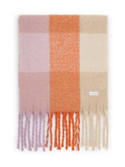 Katie Loxton Purple Oversized Recycled Checked Tassel Scarf - Image 1 of 4