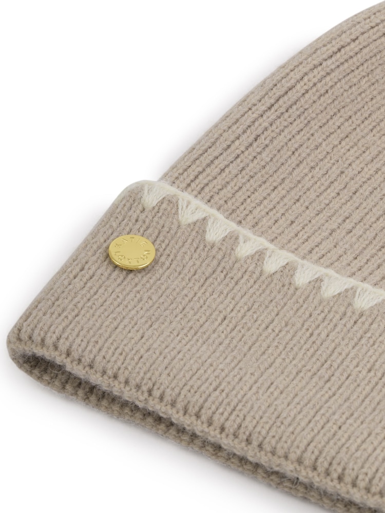Katie Loxton Natural Whipstitch Knitted Hat - Image 2 of 4