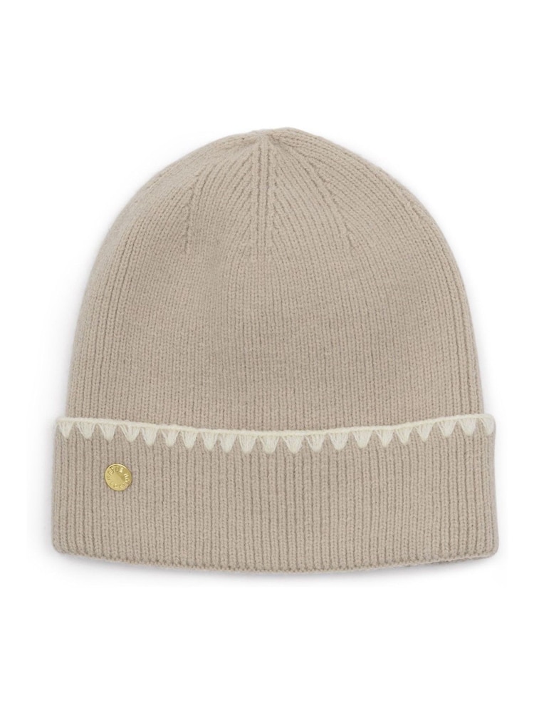 Katie Loxton Natural Whipstitch Knitted Hat - Image 4 of 4