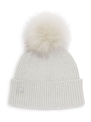 Katie Loxton Grey Sequin Pom Pom Hat - Image 2 of 4