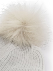 Katie Loxton Grey Sequin Pom Pom Hat - Image 3 of 4