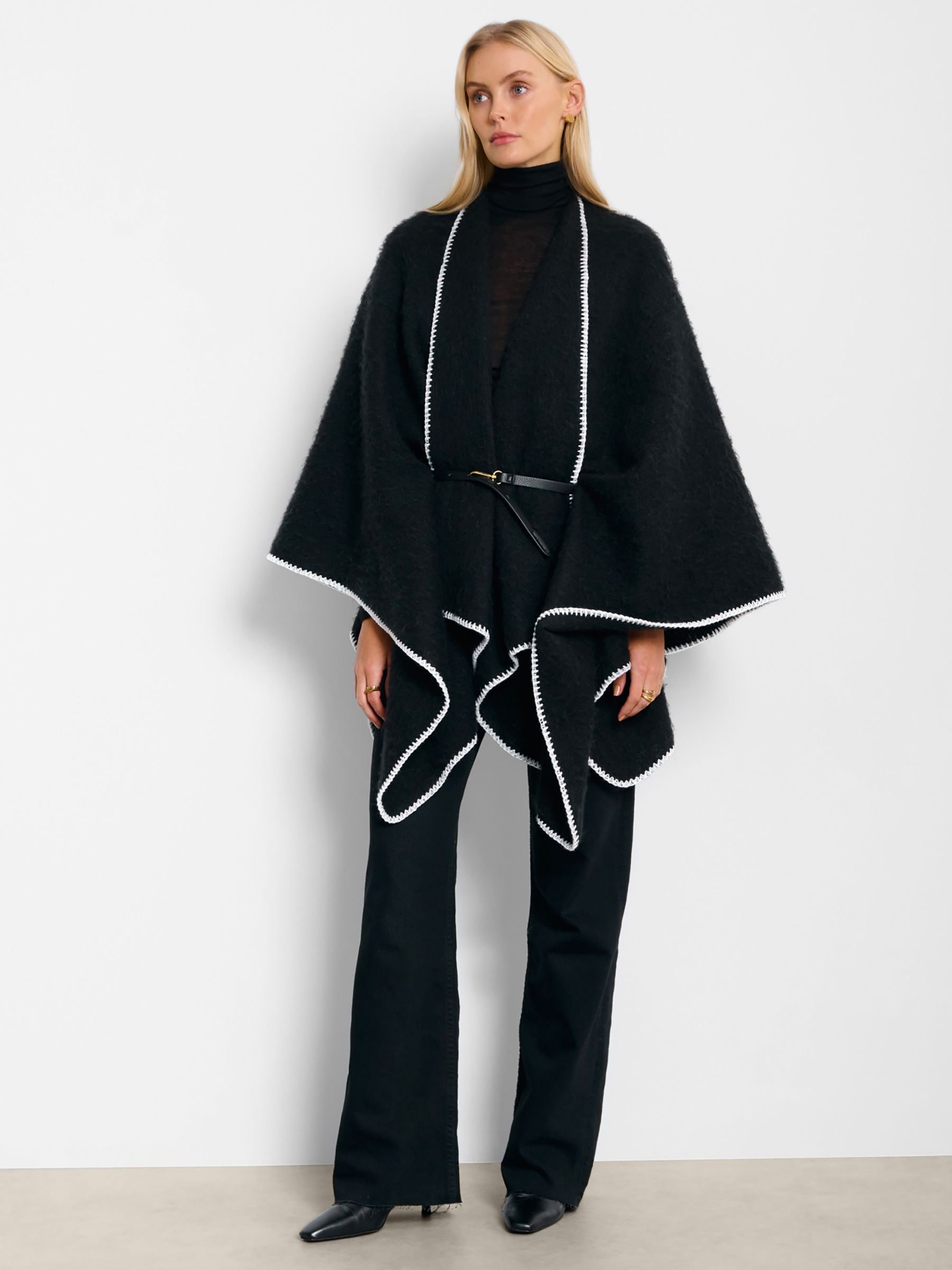 Buy Katie Loxton Black Whipstitch Cape With Belt from Next USA