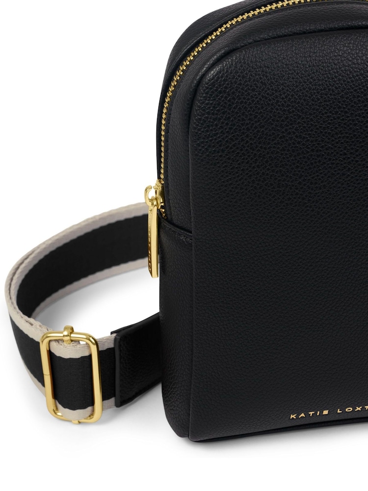 Katie Loxton Black Kaite Canvas Strap Sling Bag - Image 4 of 4 Katie Loxton Black Kaite Canvas Strap Sling Bag - Image 4 of 4