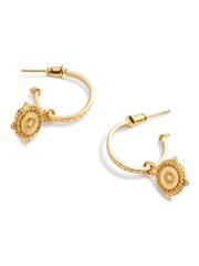Katie Loxton Gold Tone Waterproof Happiness Antique Coin Hoop Earrings - Image 2 of 4