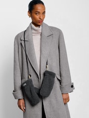 Katie Loxton Grey Teddy Mittens With Cord - Image 1 of 4