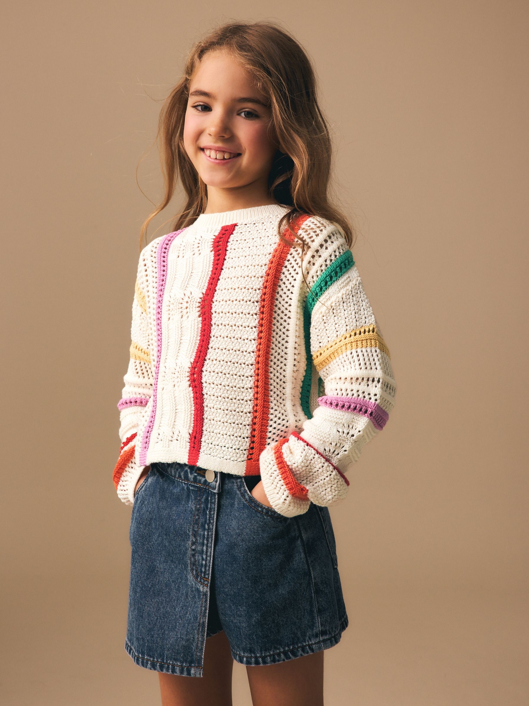Buy Rainbow Stripe Knitted Jumper (3-16yrs) from the Next UK
