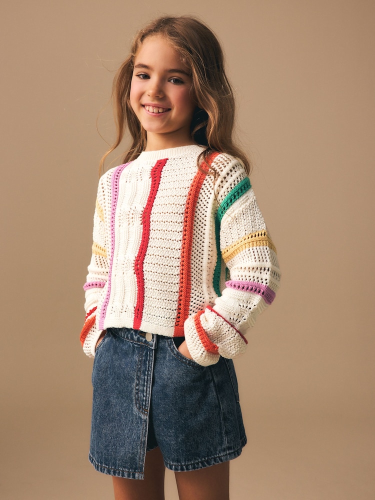 Rainbow Stripe Knitted Jumper (3-16yrs) - Image 1 of 8