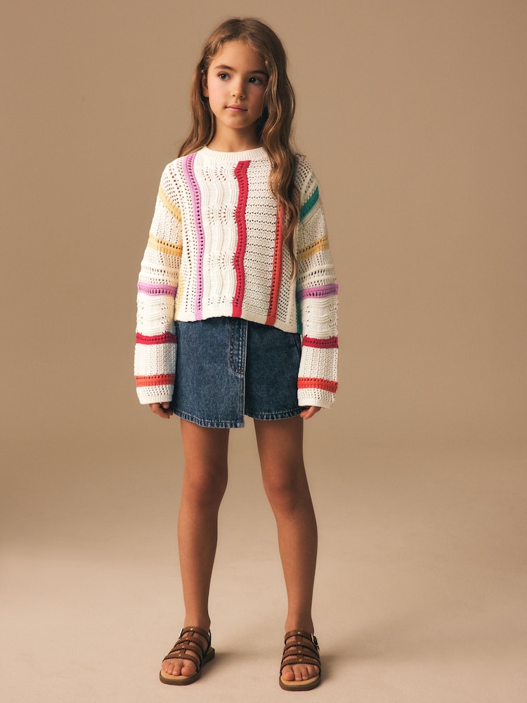 Rainbow Stripe Knitted Jumper (3-16yrs) - Image 2 of 8
