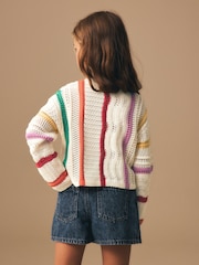 Rainbow Stripe Knitted Jumper (3-16yrs) - Image 3 of 8