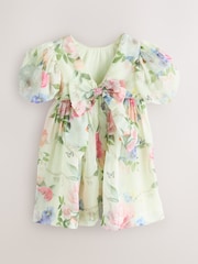 Baker by Ted Baker Yellow Floral Printed Puff Sleeve Dress - Image 8 of 10