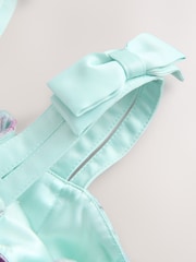 Baker by Ted Baker Green Crinke Mesh Tiered Bow Back Dress - صورة 10 من 12